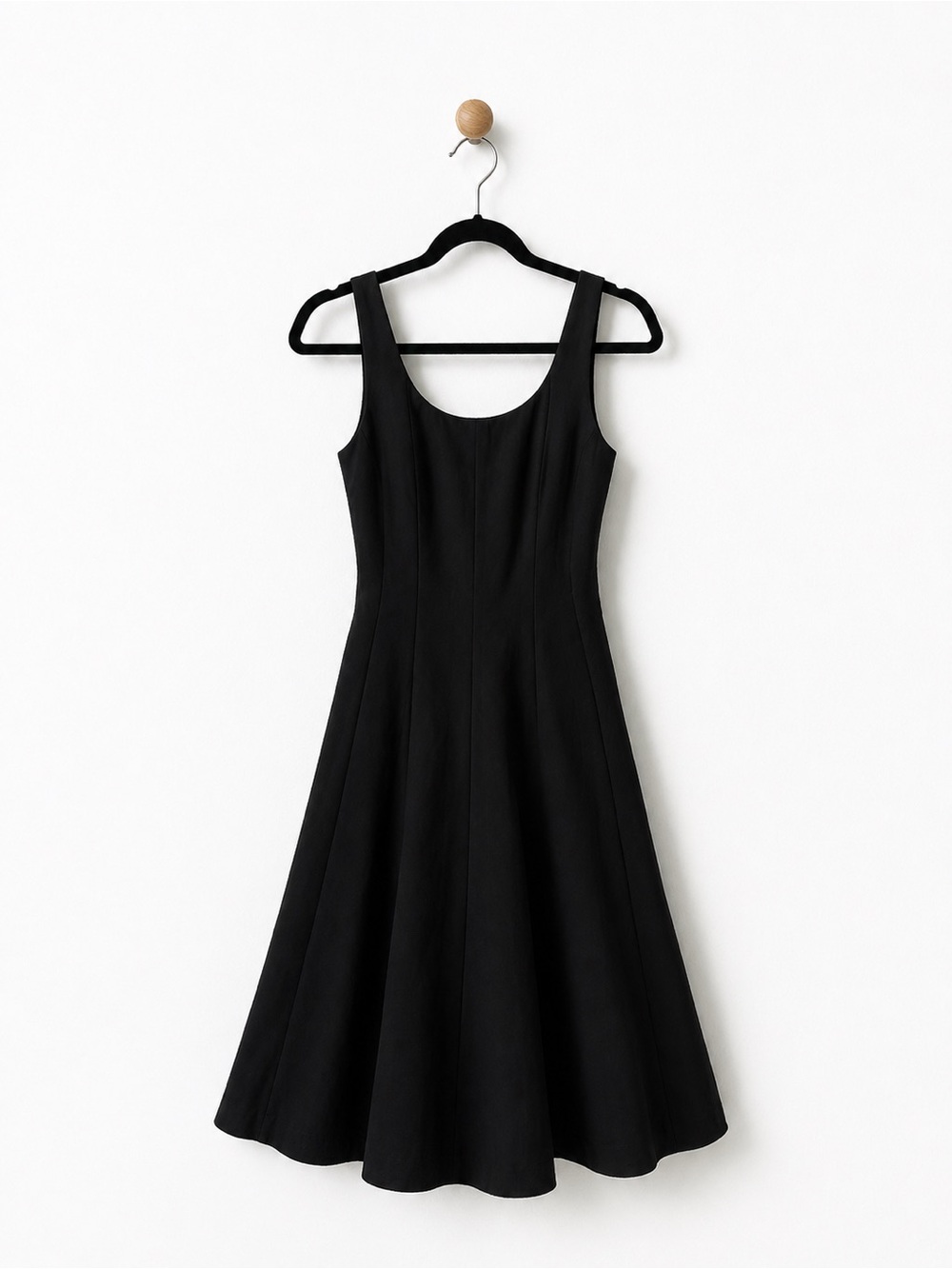 Classic Black Scoop Neck A-Line Dress